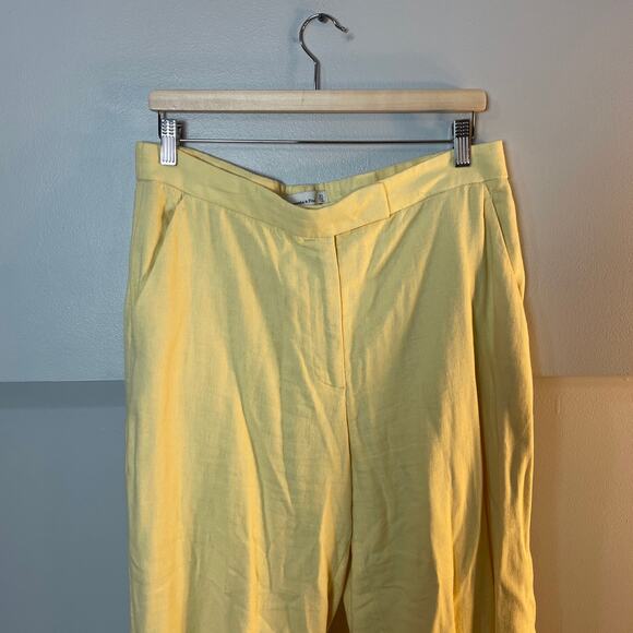 Abercrombie & Fitch SZ 31 US 12 Linen-Blend Tailored Straight Pant Butter Yellow - Picture 14 of 14